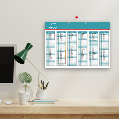Calendrier rembordé